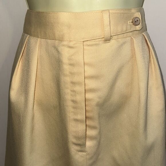 Vintage 70s/80s Koret light yellow pleat front straight knee length skirt - Picture 3 of 6